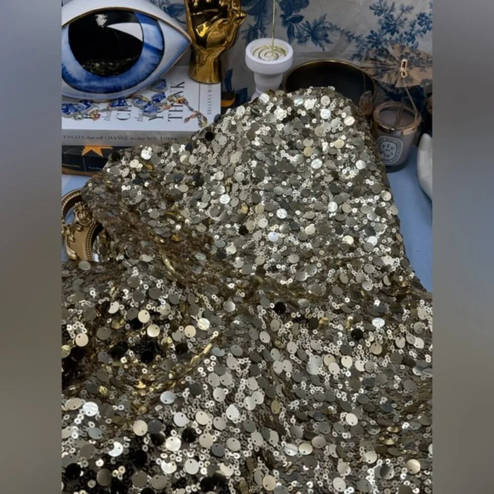 🆕 BRONX & BANCO 🧿 NWOT Farah Strapless Sequins Gown, Gold, Sz XS US 2 - Picture 12 of 14